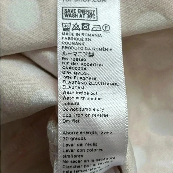 Topshop White Polka Dot Textured Skirt Size 6 - Picture 5 of 8